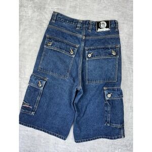 Stone Wear Industries‎ Shorts Mens 28 Blue Denim Baggy Wide Leg Cargo Vtg Y2K